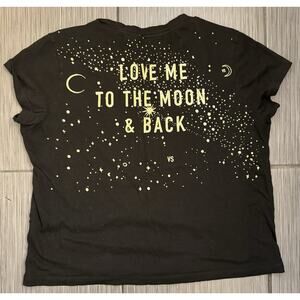Victoria's Secret "Love Me To The Moon & Back" tee Size Large Black Lounge